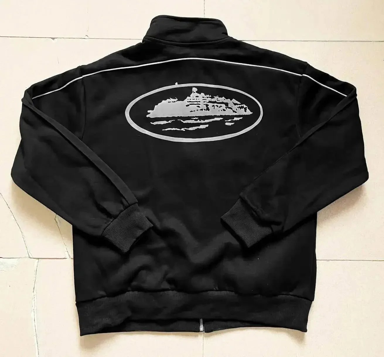 Stone Island Track Jacket Black with Ship Logo - 1
