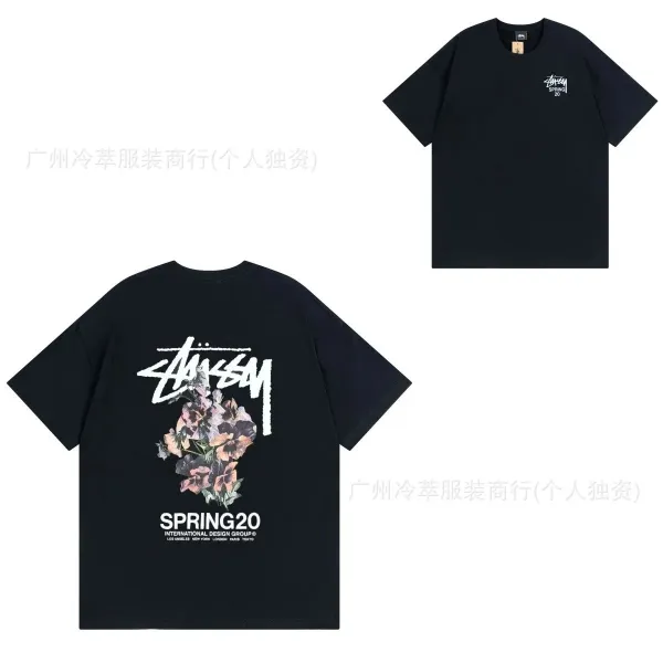 Stüssy Spring 20 Floral Graphic T-Shirt Black - 1