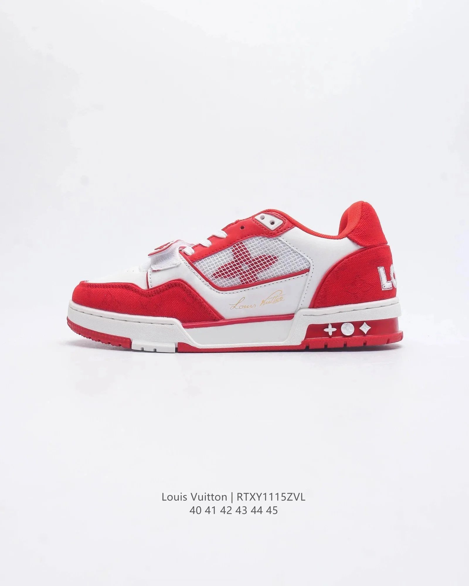 Louis Vuitton Trail Sneaker White Red Mesh Sneakers - 8