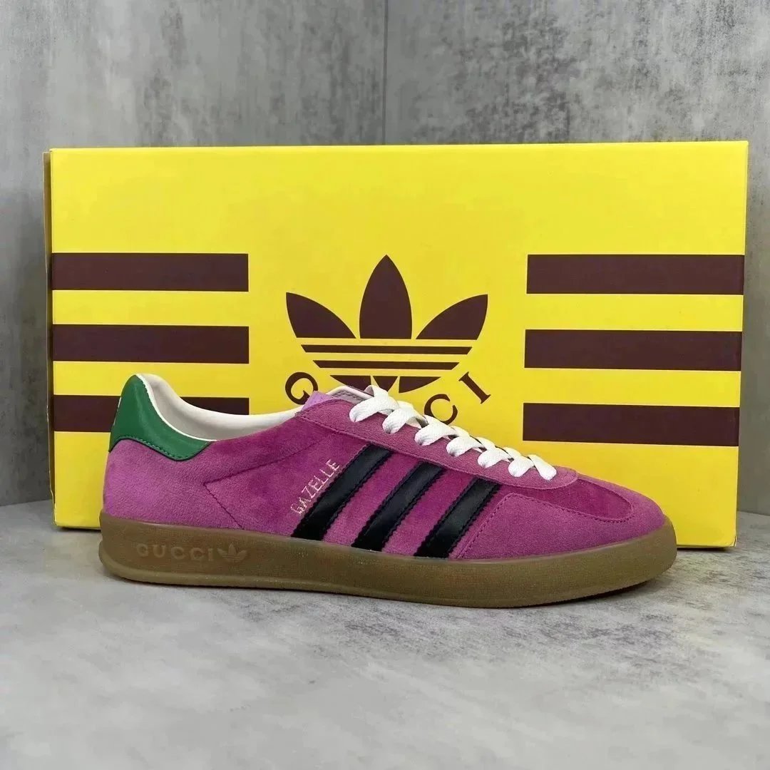 Adidas Originals x Gucci Gazelle Burgundy Suede Sneakers - 9