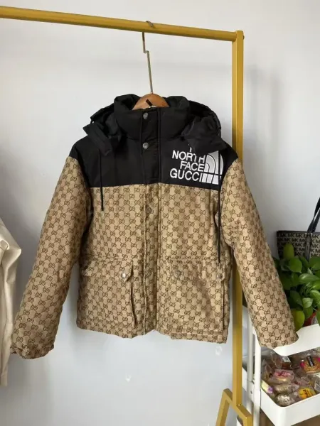The North Face x Gucci Summit Series Parka Beige Monogram Print Parka - 1