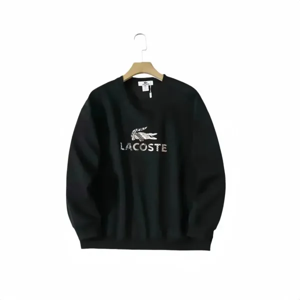 Lacoste Crocodile Logo Embroidered Black Hoodie - 1