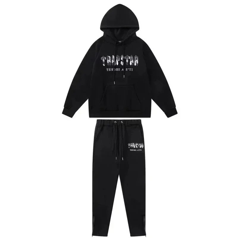Trapstar Rainbow Logo Hoodie and Sweatpants Set Black - 10