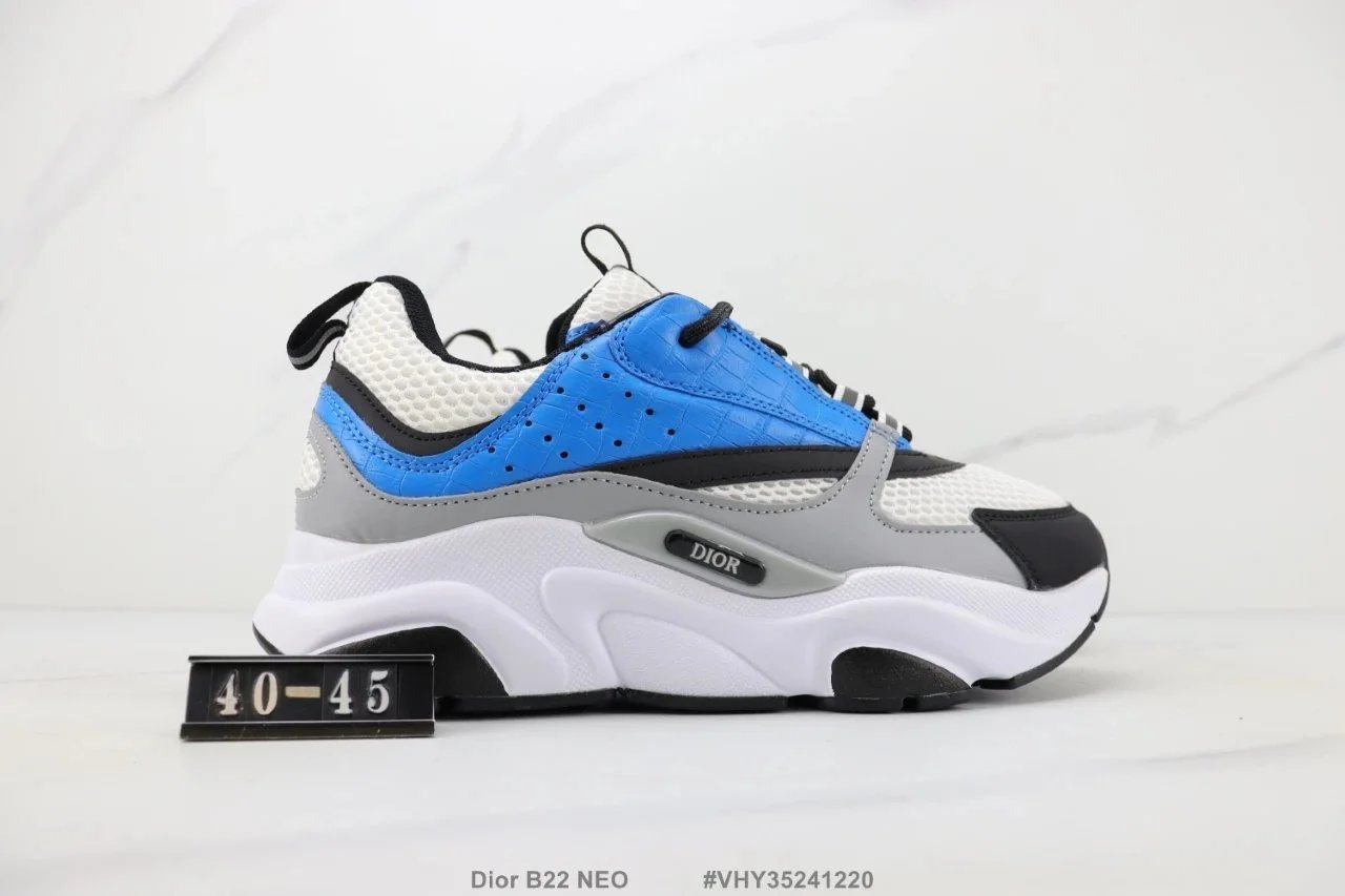 Dior B22 Neo Blue White Gray Chunky Sneakers