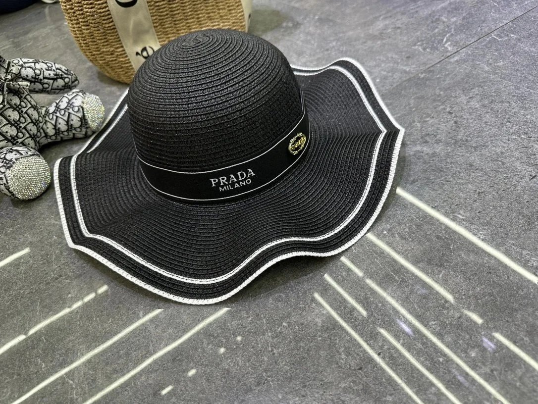 Prada Military Cap Beige Wool and Leather Hat - 6