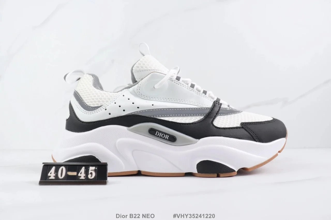 Dior B22 Neo White Black Chunky Sneakers