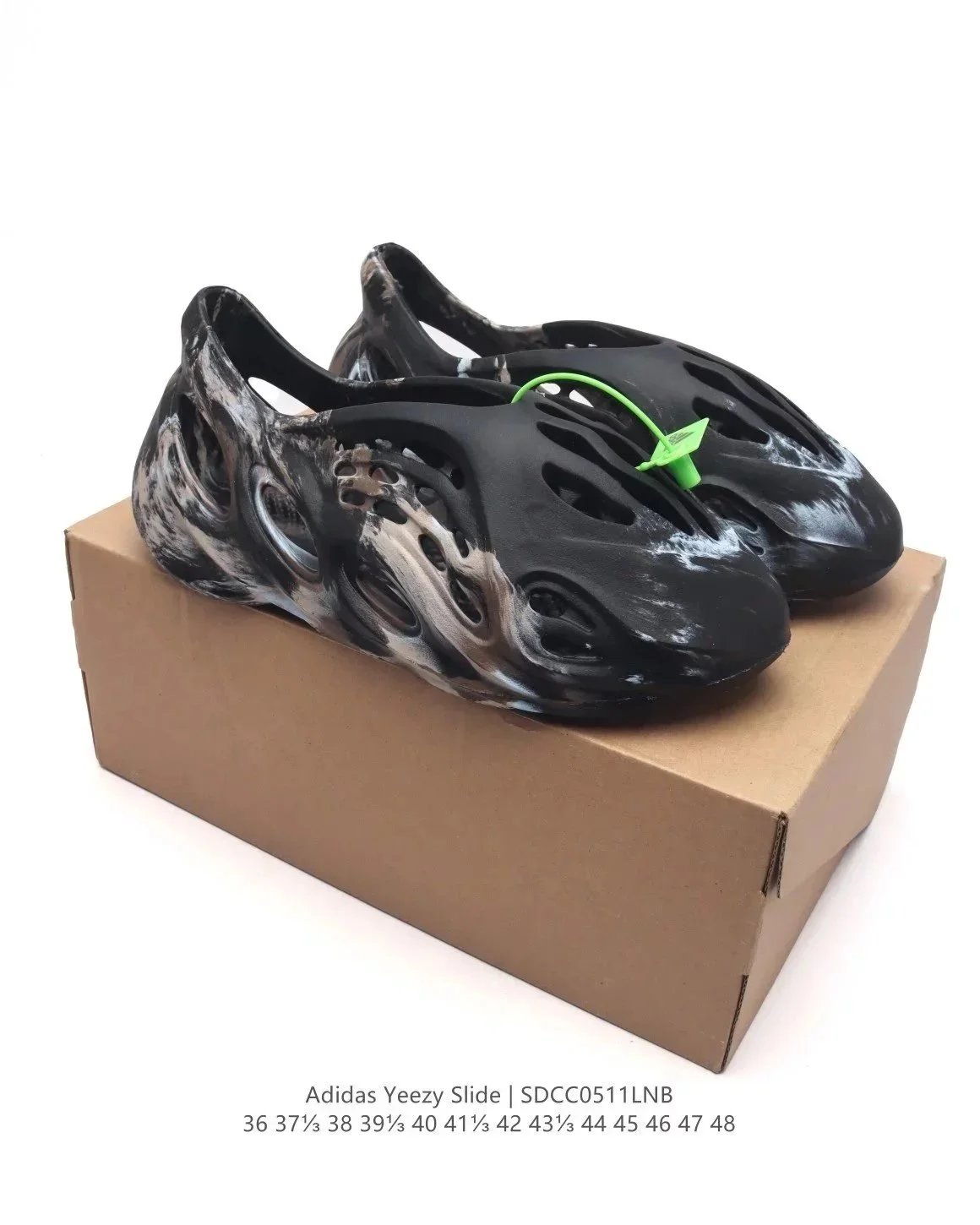 Adidas Yeezy Slide Black Marble Sneakers - 1