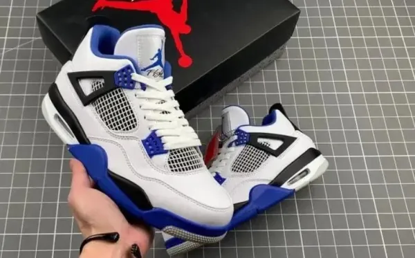 Air Jordan 4 Retro White Royal Blue Sneakers - 1