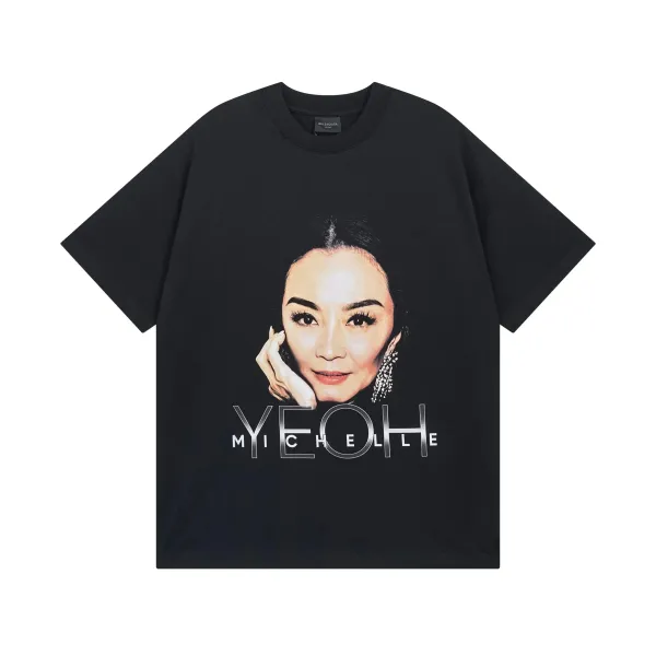 Balenciaga YEOH Michelle Graphic Print Oversized T-Shirt Black - 1
