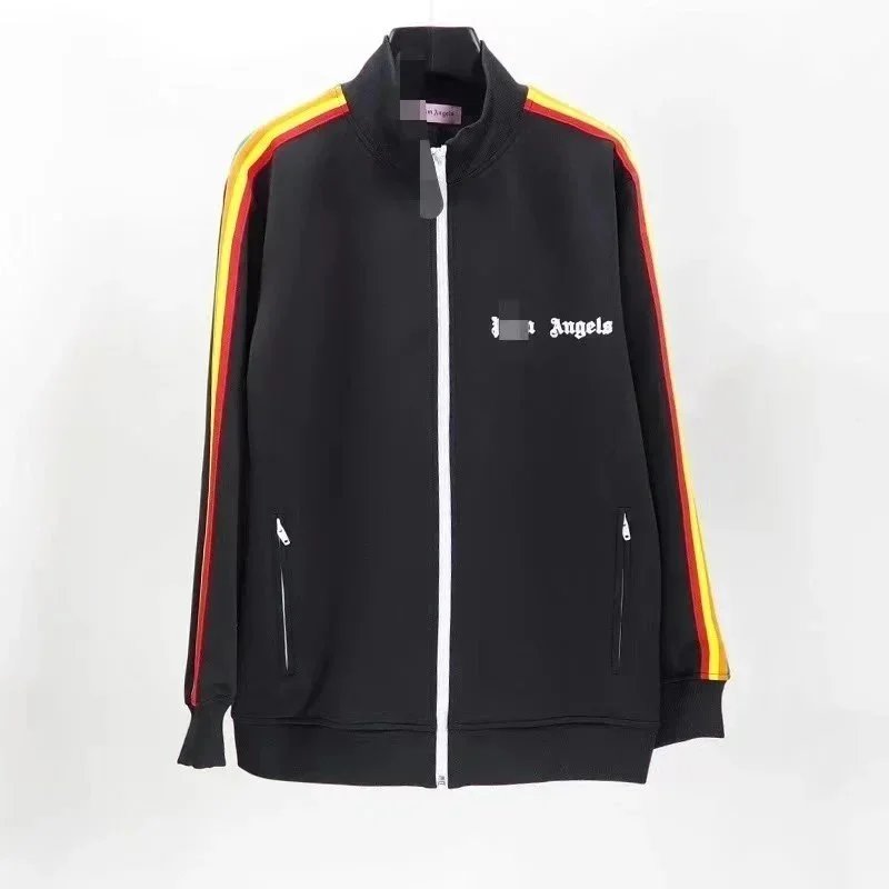 Palace Angels Track Jacket Black with Yellow and Red Stripes Outerwear - 1