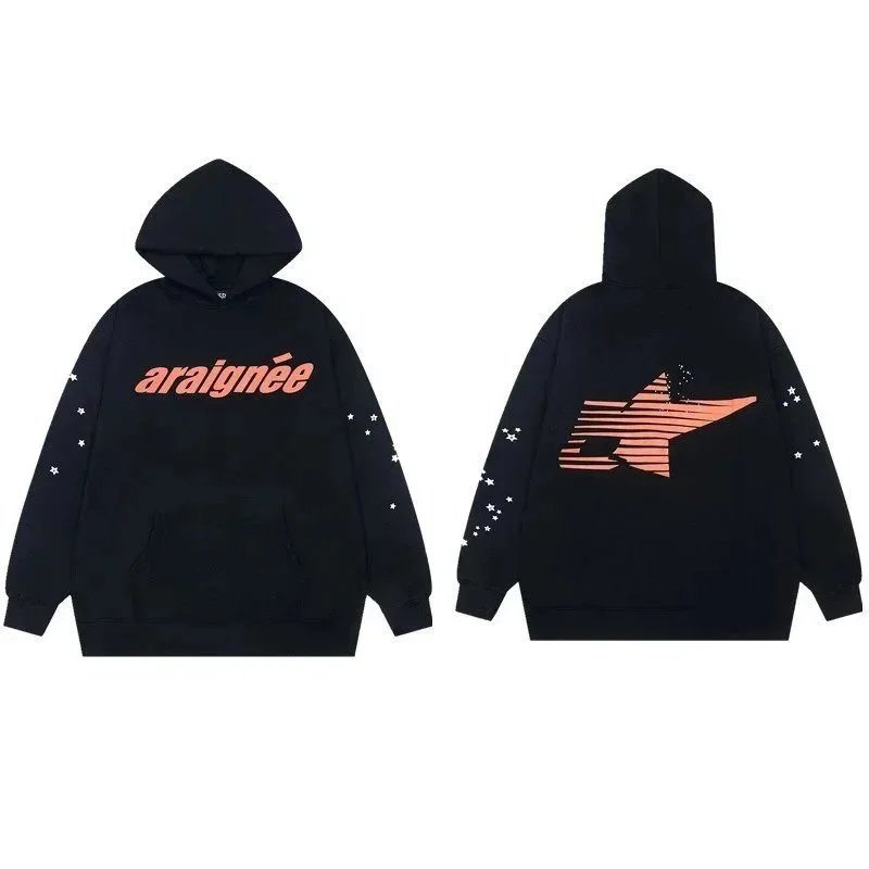Araignée Star-Print Hoodie Black - 1