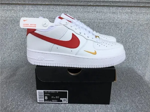 Nike Air Force 1 '07 White Red Gold Sneakers - 1