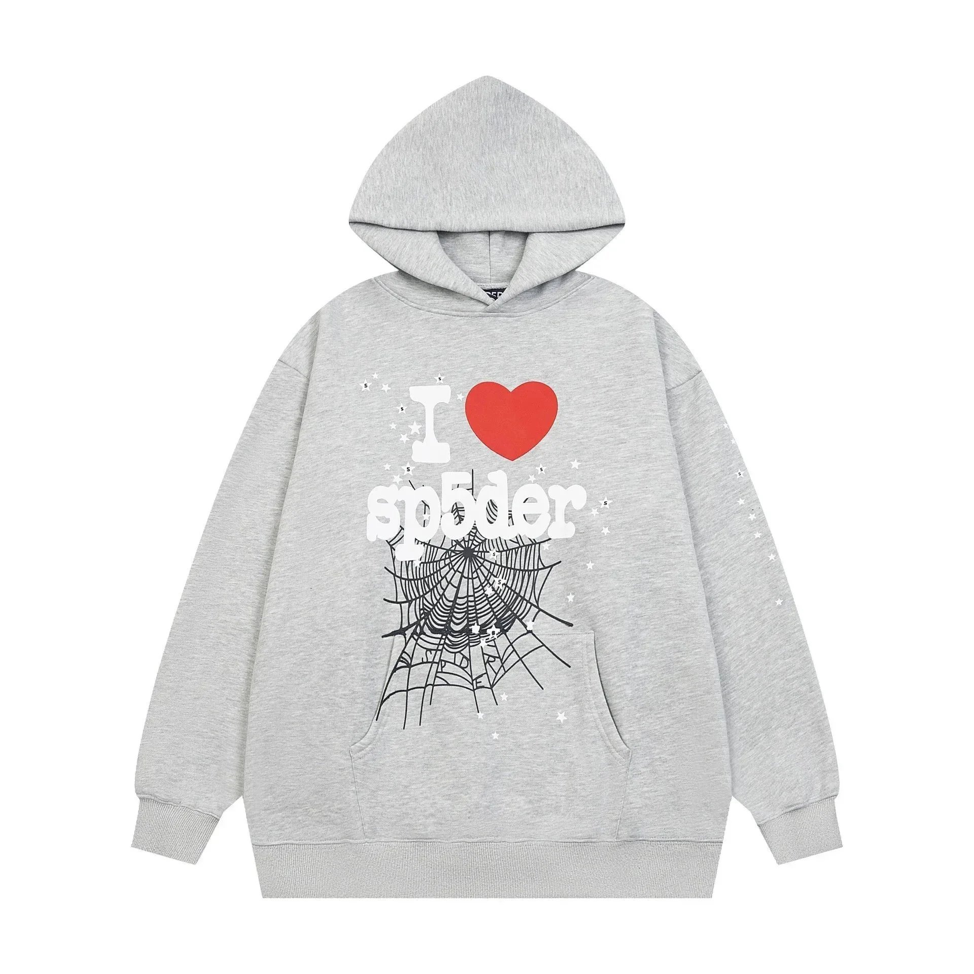 sp5der I Love Spider Gray Hoodie - 1