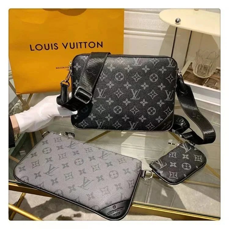 Louis Vuitton Monogram Canvas Multi-Way Bag Set Black and Gray Crossbody Bags