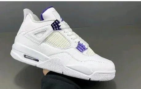 Air Jordan 4 Retro White Purple Sneakers - 1