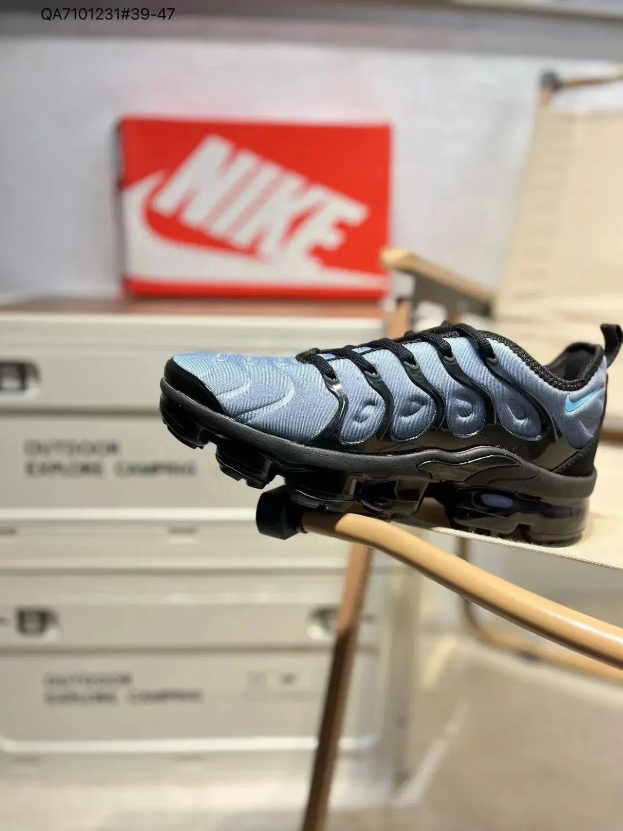 Nike Air VaporMax Plus White Ice Blue Red Sneakers - 7