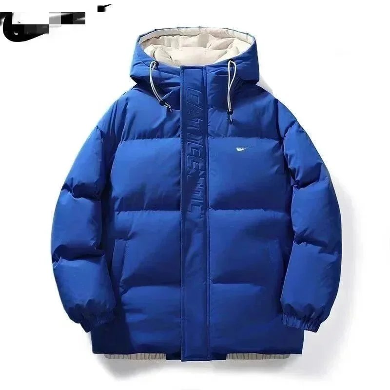 Design Light Blue Puffer Hooded Down Jacket - 4
