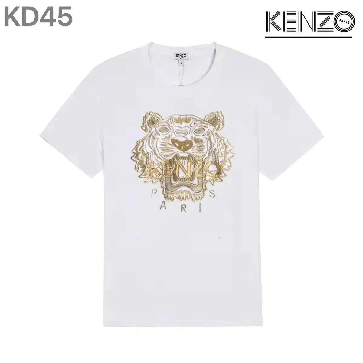 Kenzo Tiger Embroidered White T-Shirt - 10