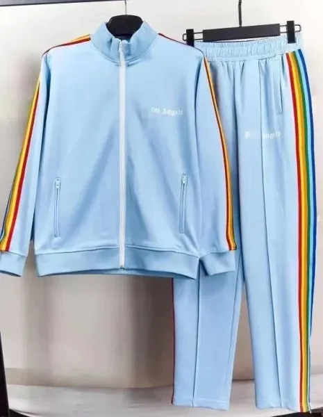 Palm Angels Rainbow Stripe Tracksuit Light Blue - 1