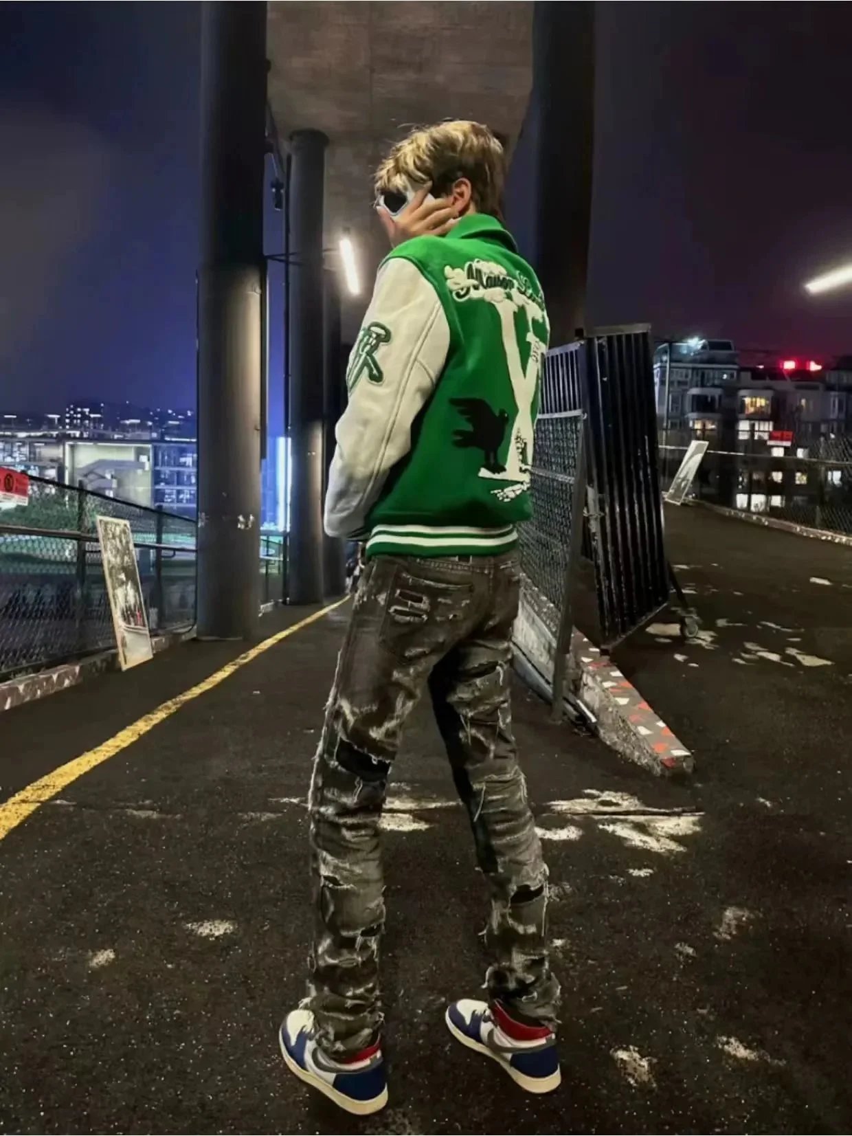 Louis Vuitton x Virgil Abloh Flower Patch Varsity Jacket Red - 5