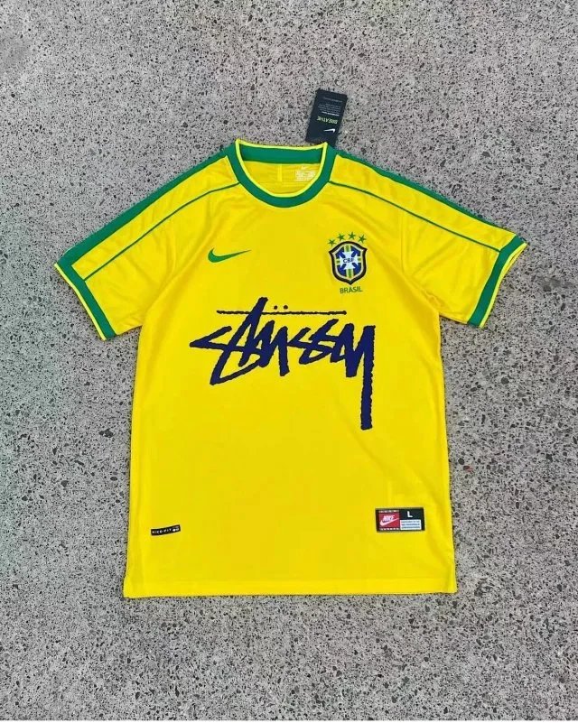 Stüssy x CBF Brazil Away Jersey Black - 4