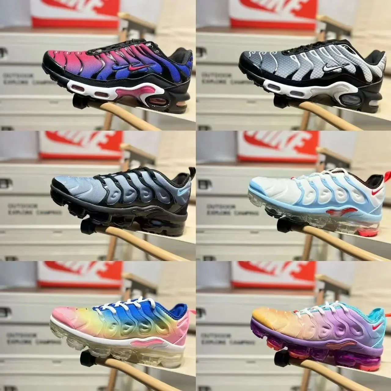 Nike Air VaporMax Plus White Ice Blue Red Sneakers - 2