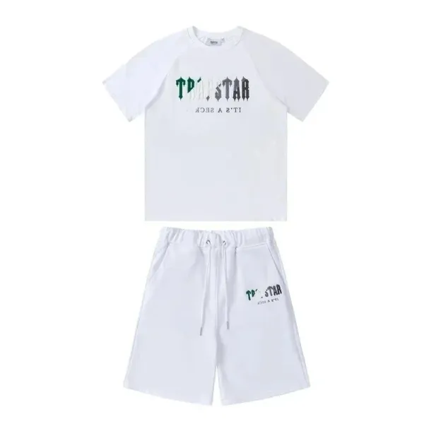 Travstar Logo Print White Casual Set - 1
