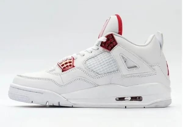 Air Jordan 4 Retro White Cement Red Sneakers - 1