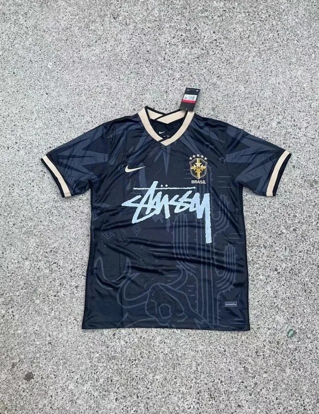 Stüssy x CBF Brazil Away Jersey Black - 9