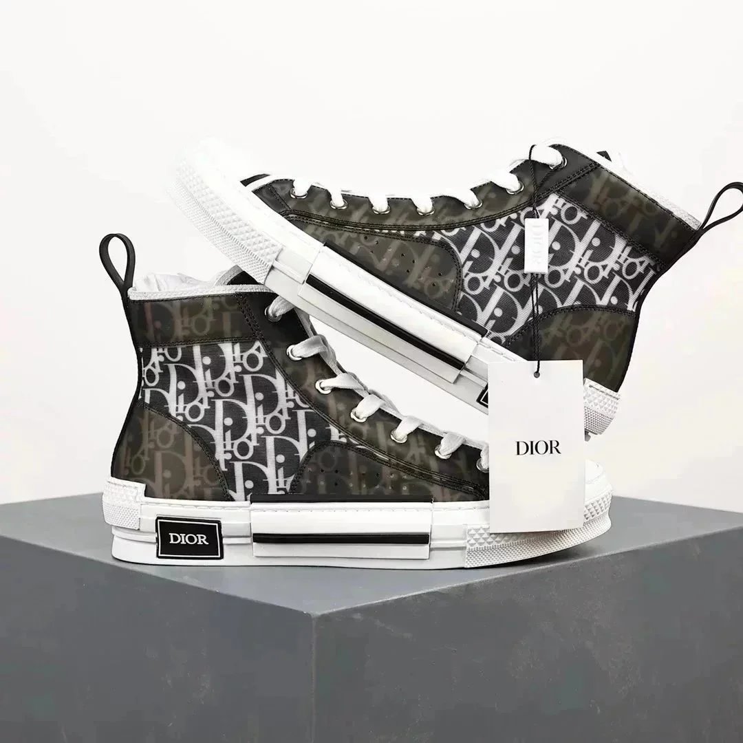 Dior B23 Newspaper Print White Transparent Sneakers - 2