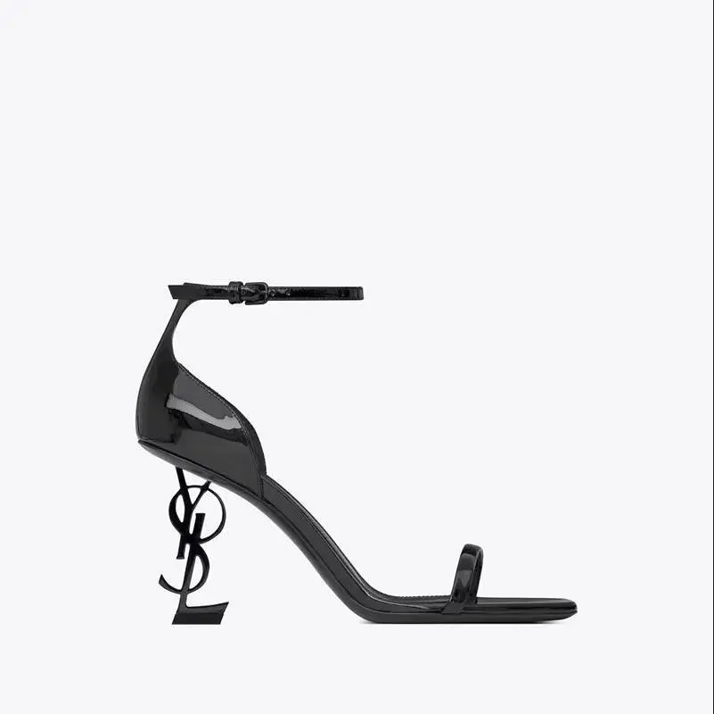 Saint Laurent Tribute Y-Heel Black Patent Leather Ankle-Strap Heels - 3