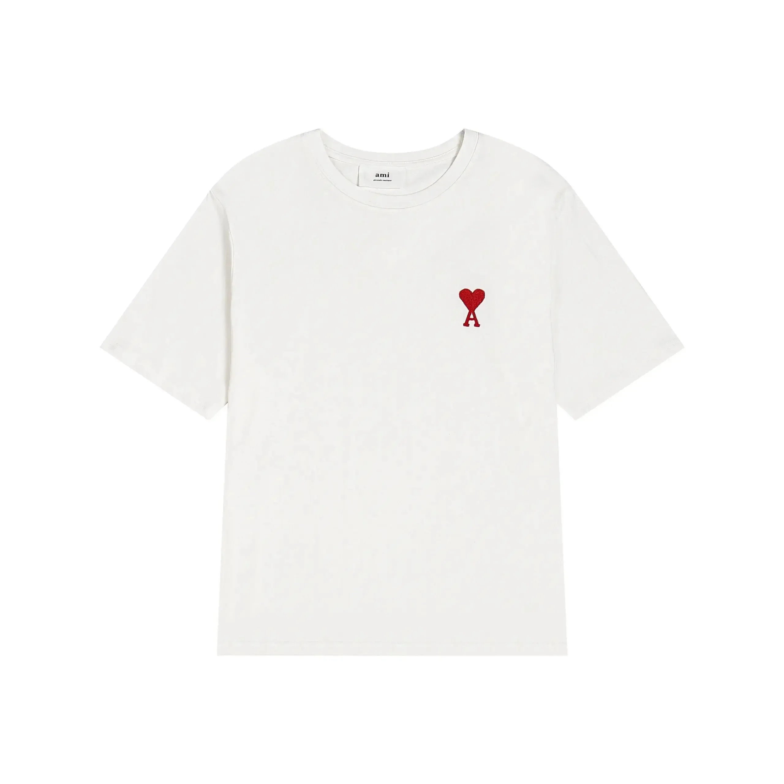 Ami Paris Heart Logo Beige T-Shirt - 8