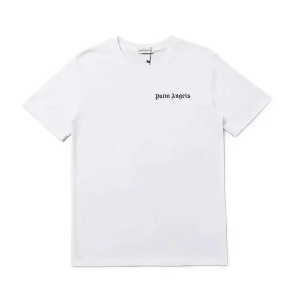 Palm Angels Logo Print White T-Shirt - 1