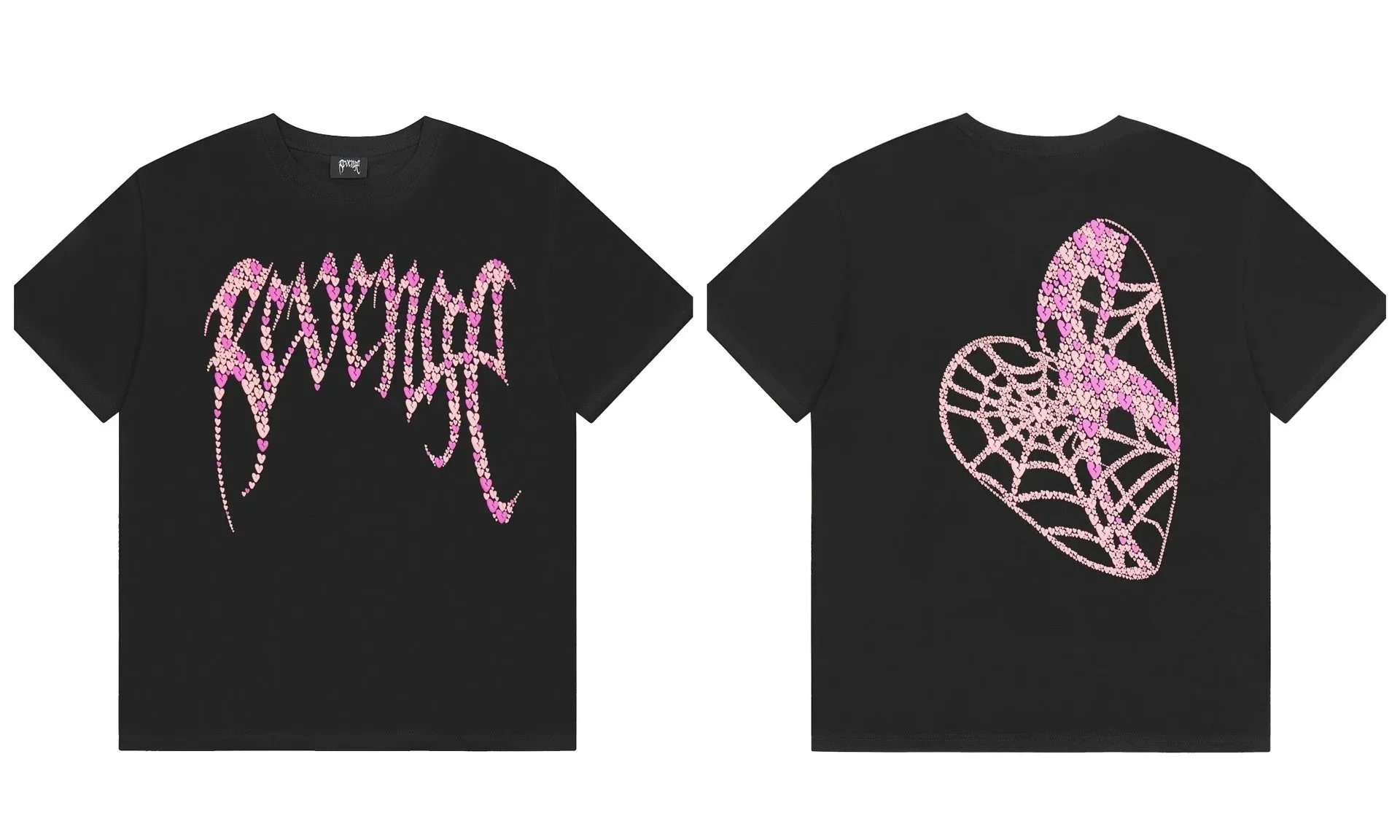 Revenge x Heart Web T-Shirt Black - 1