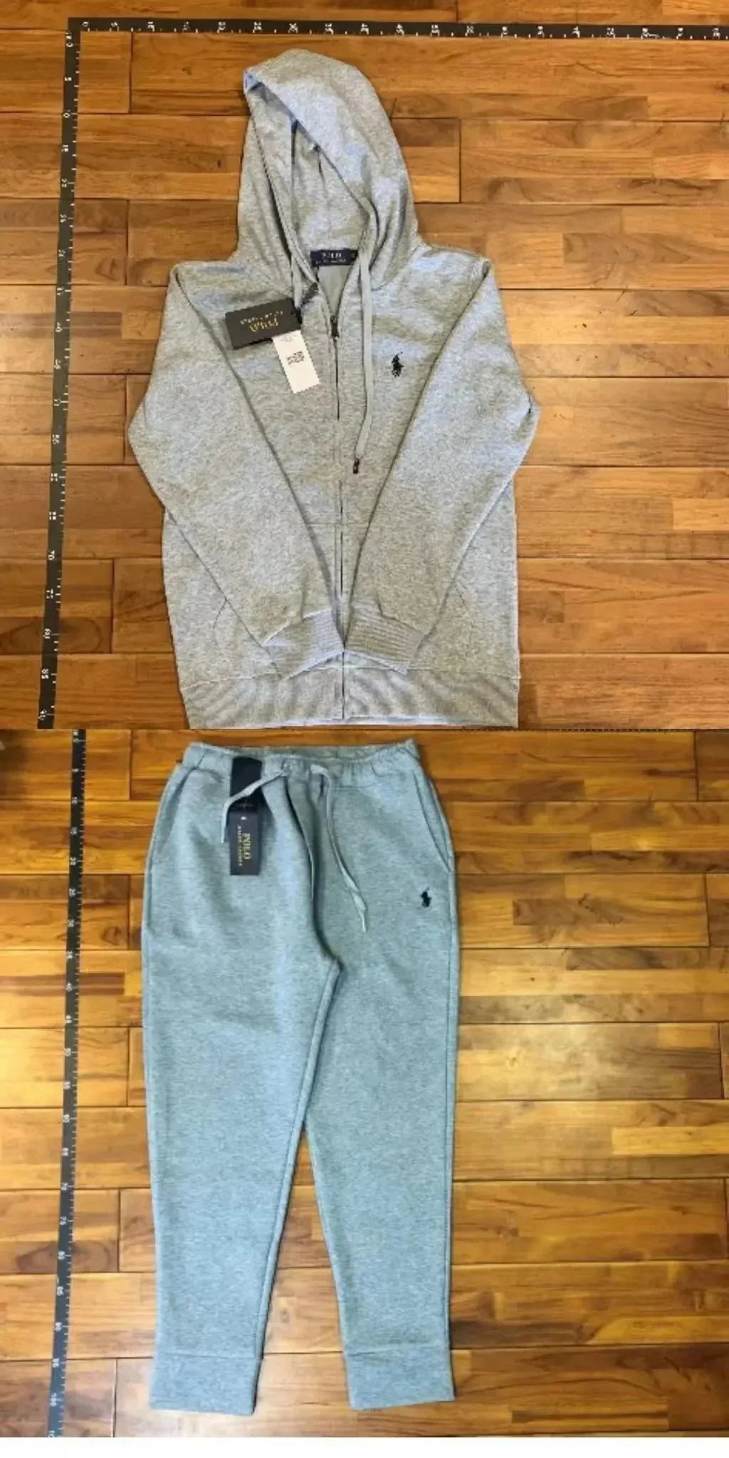 Polo Ralph Lauren Heather Gray Full-Zip Hoodie and Sweatpants Set - 10