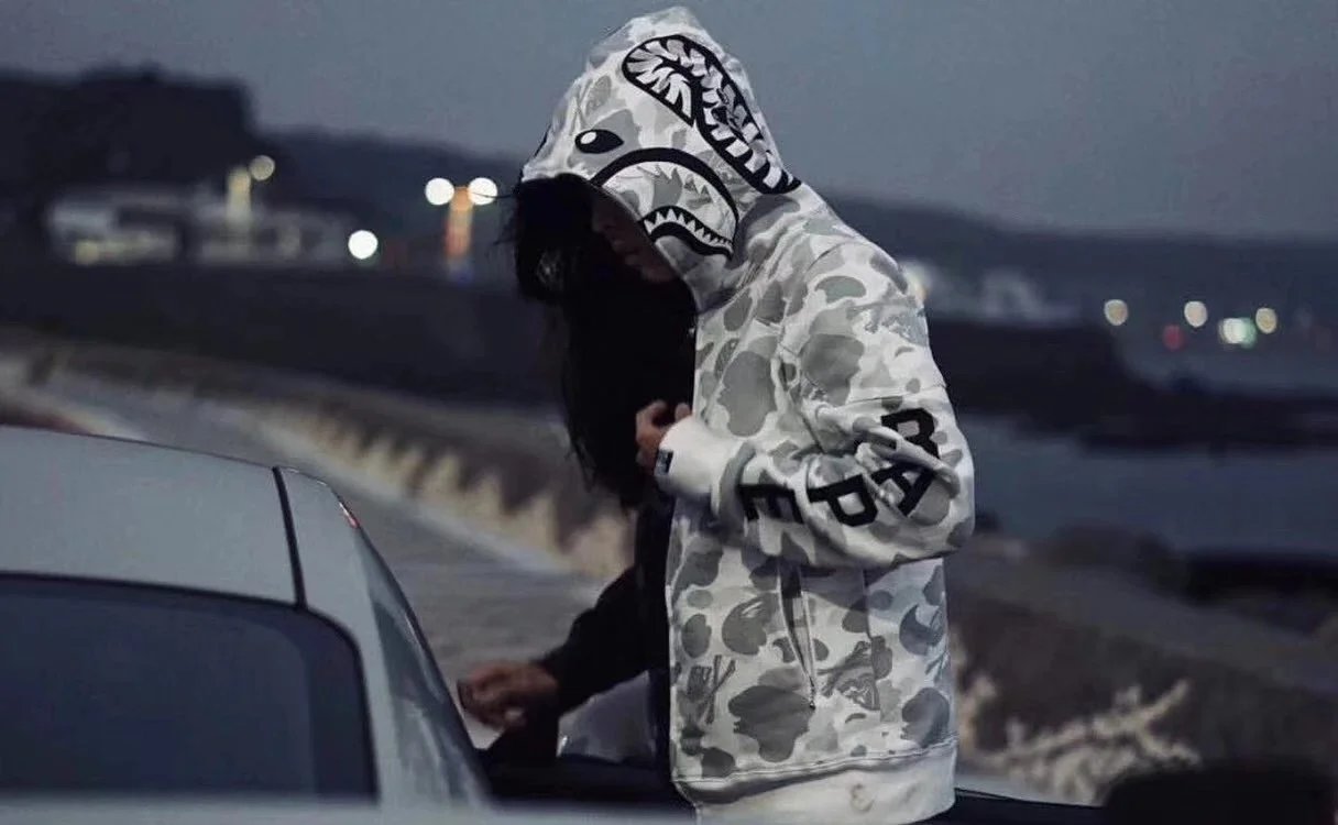 A Bathing Ape Shark Hoodie Purple Pink Camo Hoodie - 2