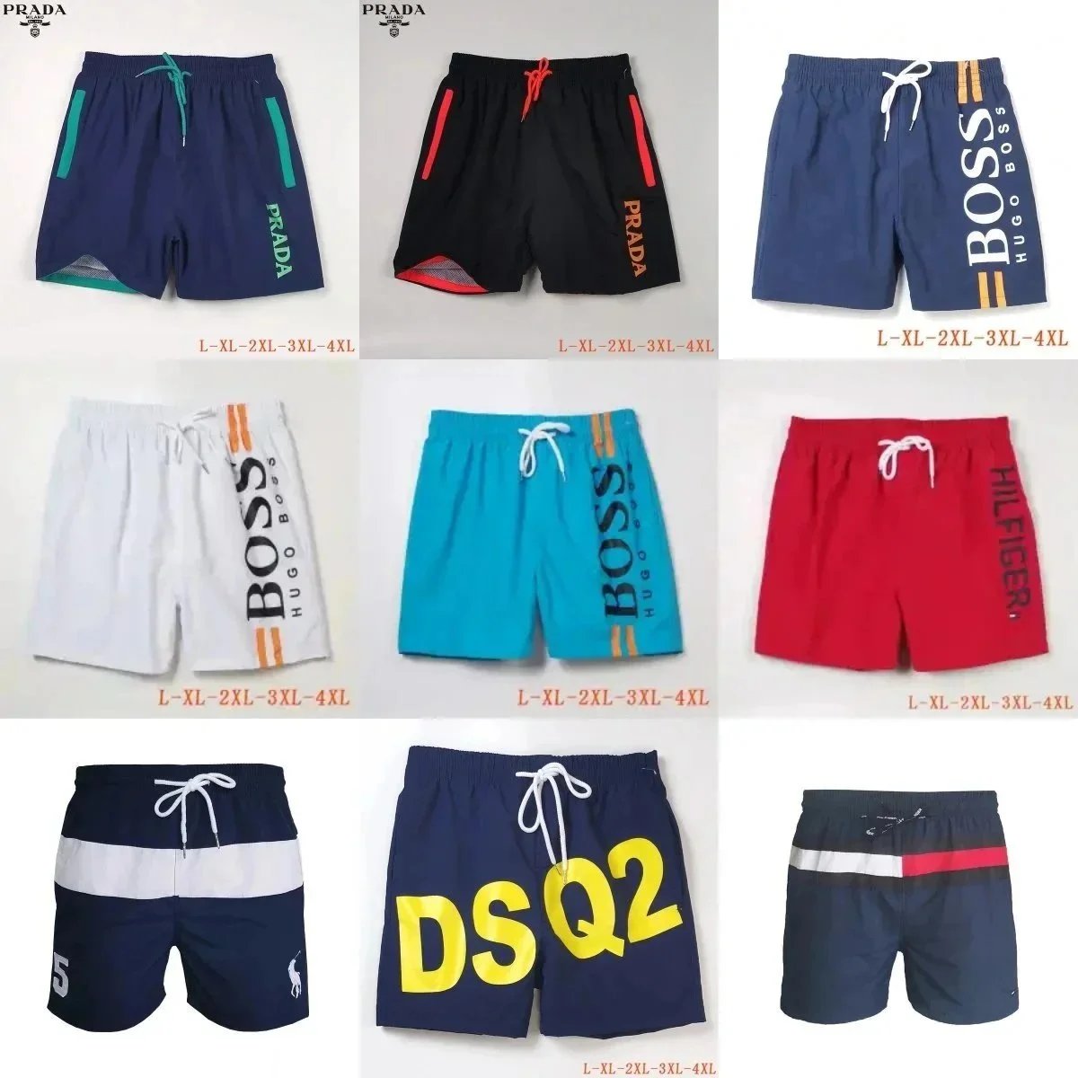 DSQUARED2 Logo Print Swim Trunks Navy Yellow - 2