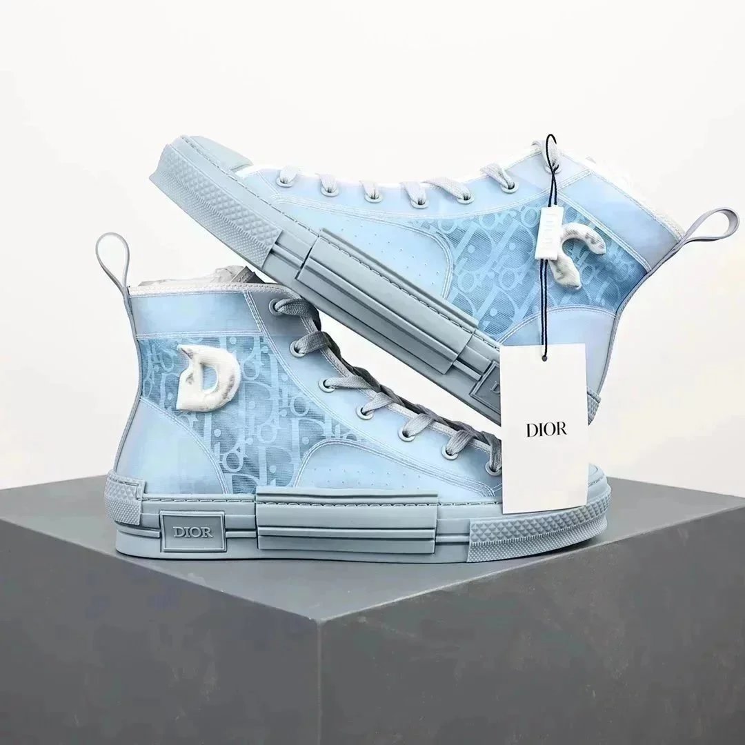 Dior B23 Newspaper Print White Transparent Sneakers - 3