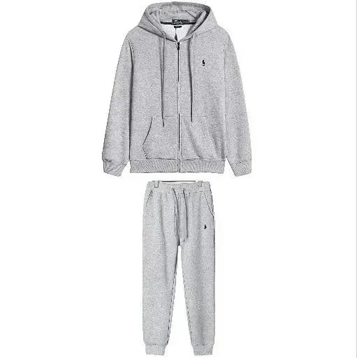 Polo Ralph Lauren Heather Gray Full-Zip Hoodie and Sweatpants Set - 1