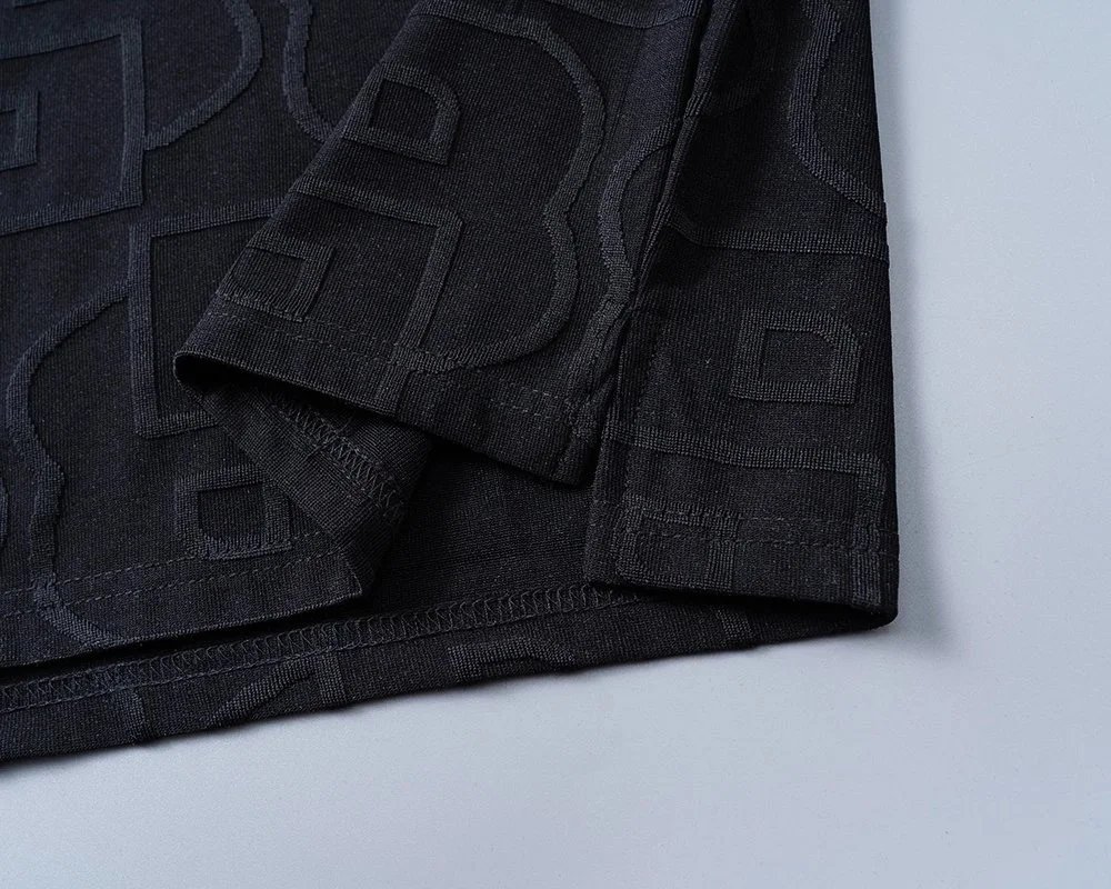 Hugo Boss Monogram-Print Mandarin Collar Polo Black - 8