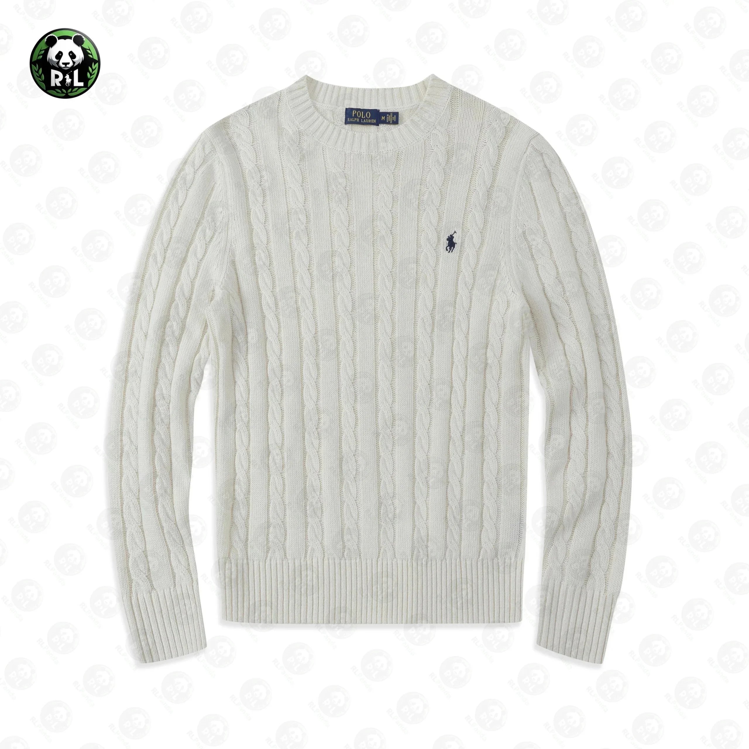 Polo Ralph Lauren Cable Knit Crewneck Sweater Beige - 4