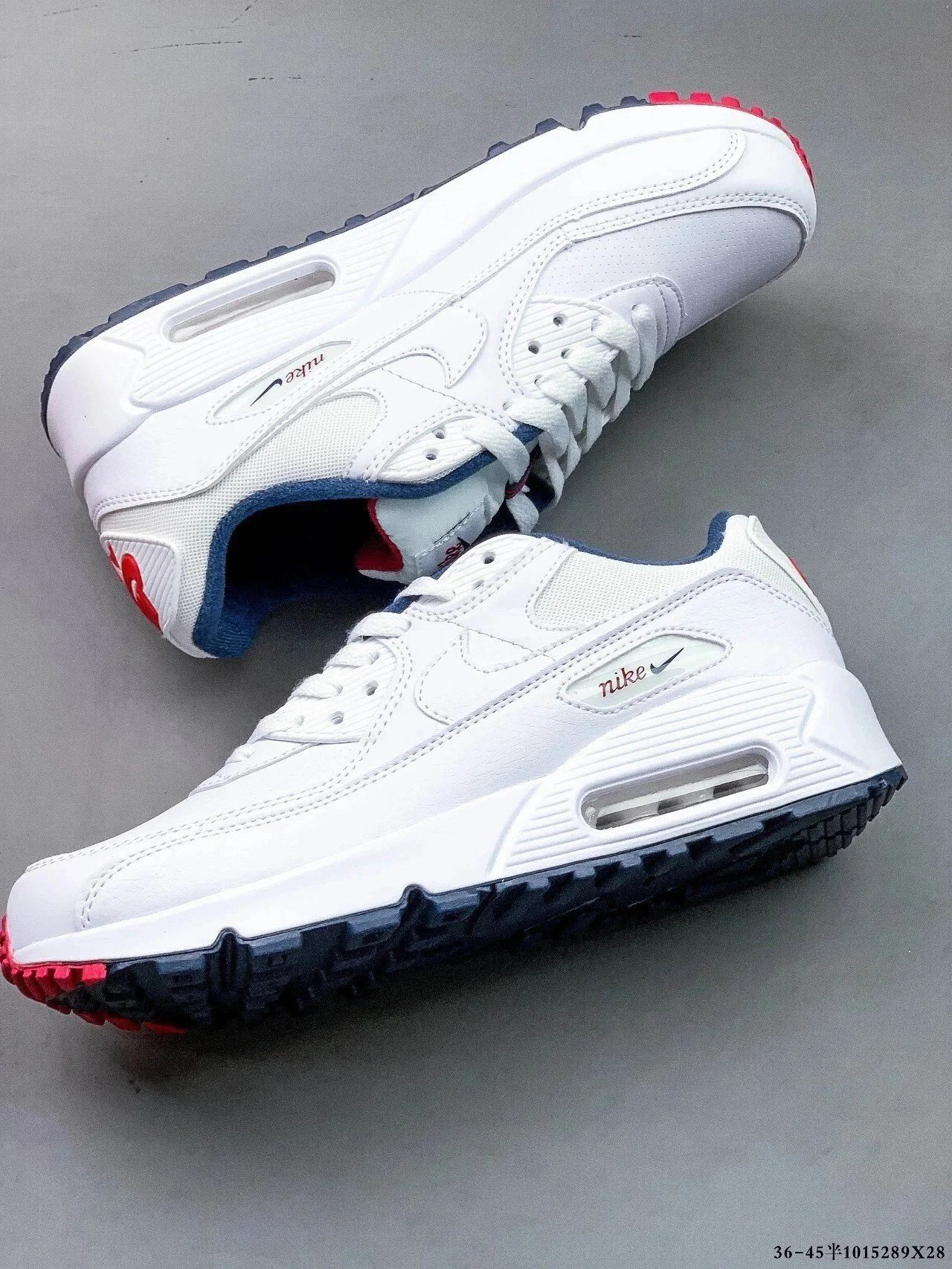 Nike Air Max 90 White Navy Red Sneakers - 1