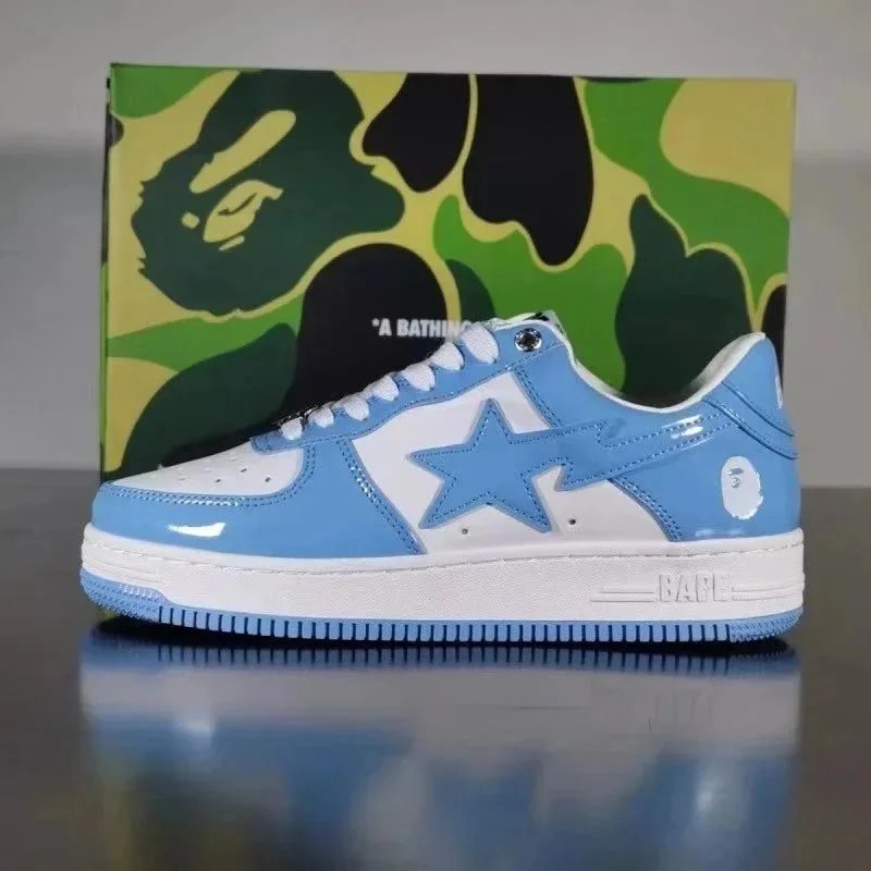A Bathing Ape Bape Sta Low Black Patent Leather Sneakers - 4