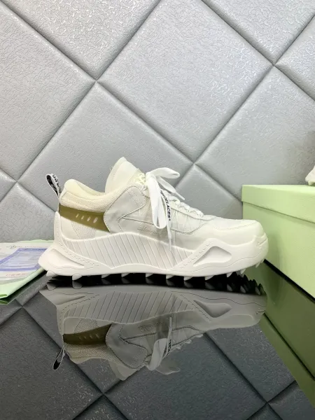 Off-White Diagonal Lace White Chunky Sneakers - 1