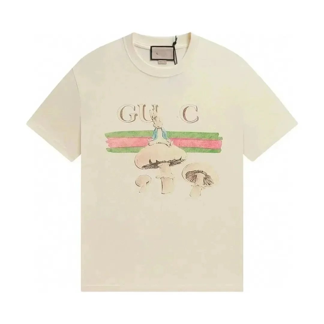 Gucci Peter Rabbit Mushroom Print Beige T-Shirt - 1