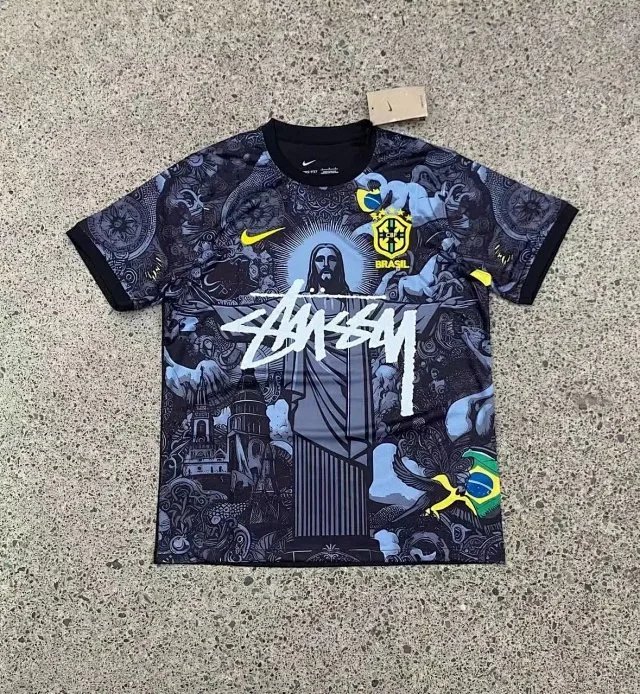 Stüssy x CBF Brazil Away Jersey Black - 8