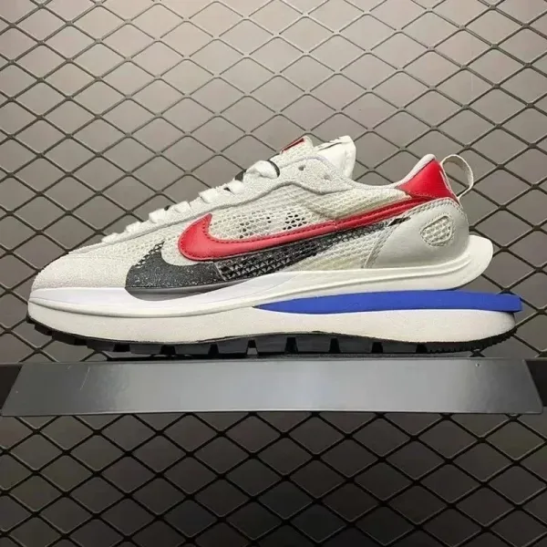 Nike x Sacai VaporWaffle White Red Blue Sneakers - 1