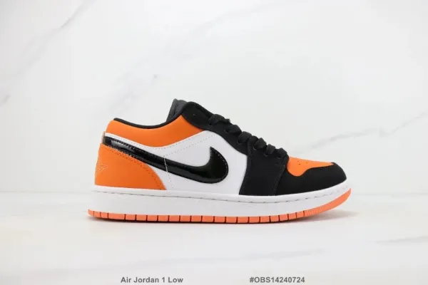 Air Jordan 1 Low Orange Black White Sneakers - 1