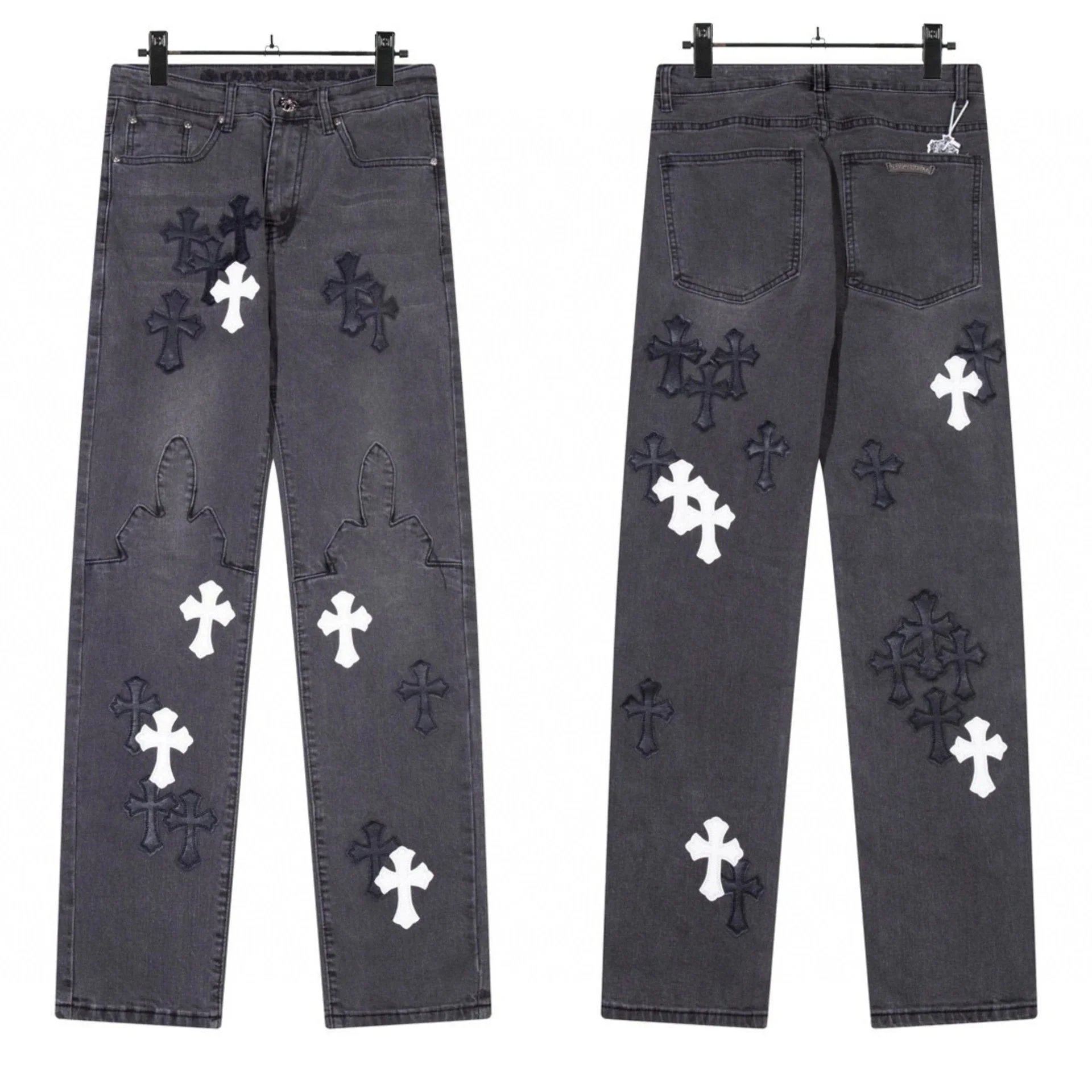Chrome Hearts Cross-Embellished Yellow Denim Jeans - 6