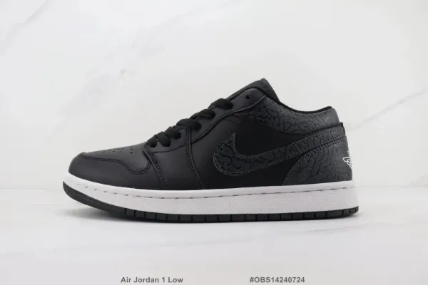 Air Jordan 1 Low Black White Mint Green Sneakers - 8